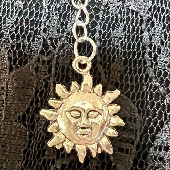 Tarot Sun Card Pendant Necklace with Sun Charm to Dangle Down Back of Neck - Picture 8 of 9